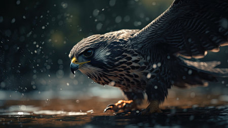 Illustration of a beautiful bird seen up closeの素材