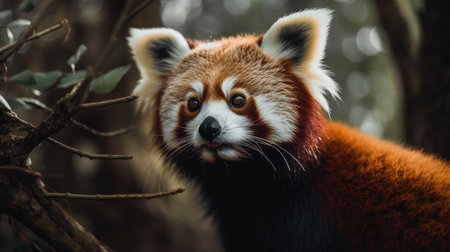 Illustration of Red Panda in the Forestの素材