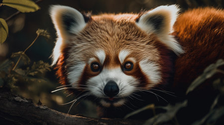 Illustration of Red Panda in the Forestの素材