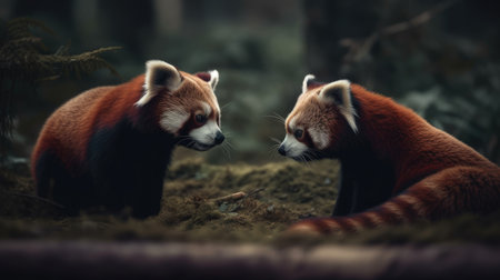 Illustration of Red Panda in the Forestの素材