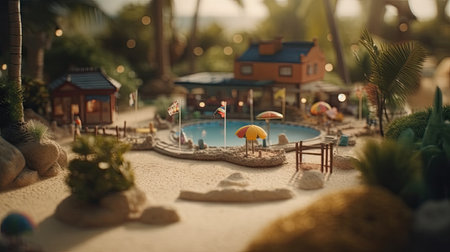 A unique and beautiful golf miniator designの素材