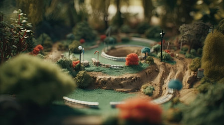 A unique and beautiful golf miniator designの素材