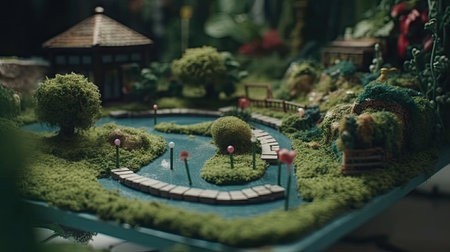 A unique and beautiful golf miniator designの素材