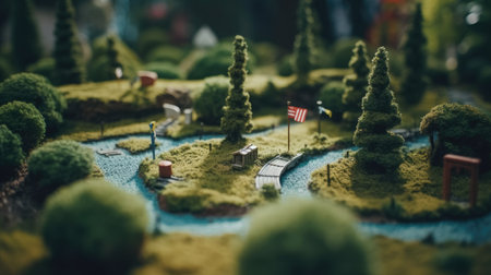 A unique and beautiful golf miniator designの素材