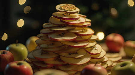 Illustration of various preparations from applesの素材