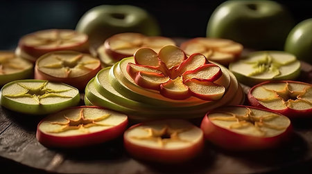 Illustration of various preparations from applesの素材