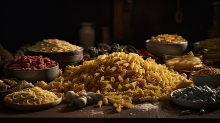 Illustration of pasta preparations that look deliciousの素材