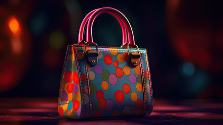 Fashionable women's handbag on a dark background. 3d renderingの素材
