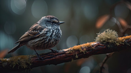 Illustration of a bird clinging in the forest, in the forestの素材