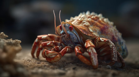 a hermit crab carrying its shell, adorableの素材
