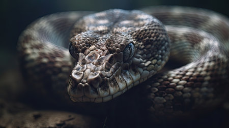 a snake shedding its skin, in the forestの素材