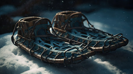 A pair of snowshoes, ilustrationの素材