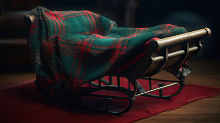 A sled resting in the snow, ilustrationの素材