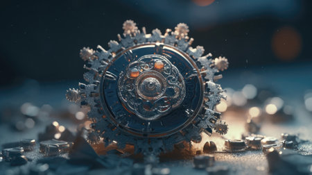 A snowflake made of buttonsの素材