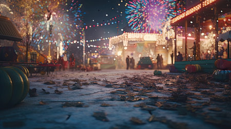 Illustration of New Year's celebration with lots of fireworks, new yearの素材