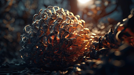 abstract background with 3D flower leaves and flowers themeの素材