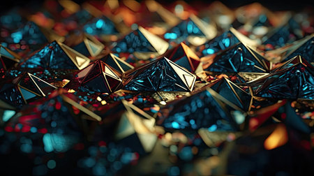 3D abstract geometry triangle backgroundの素材