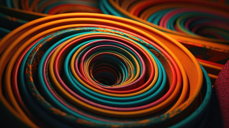 Very unique colorful and 3-dimensional abstract hole illustration, uniqueの素材