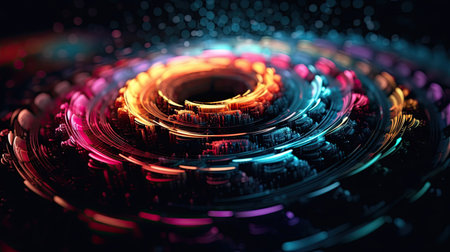 Very unique colorful and 3-dimensional abstract hole illustration, uniqueの素材