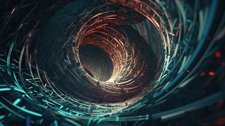 Very unique colorful and 3-dimensional abstract hole illustration, uniqueの素材