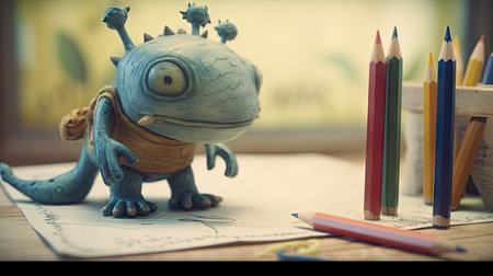 Realistic 3D illustration of children's pictures full of color, colorfullの素材