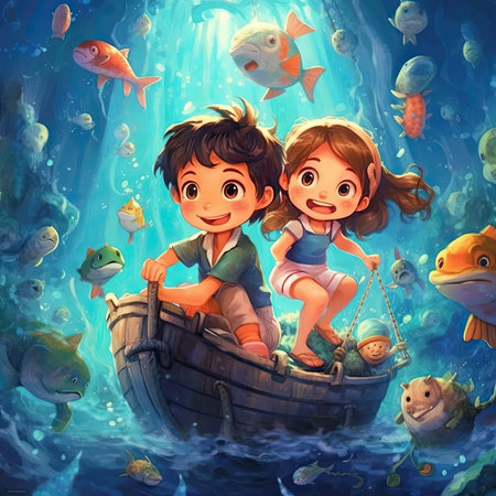 Very nice and unique children's cartoon fantasy scene illustrations, cartoonの素材