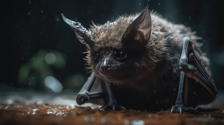 Illustration of a collection of bats at nightの素材