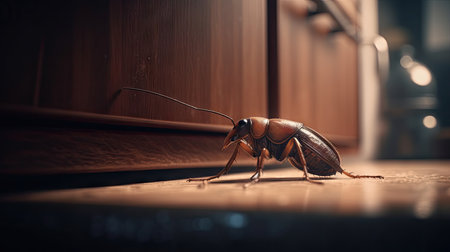 Illustration of cockroaches at close rangeの素材