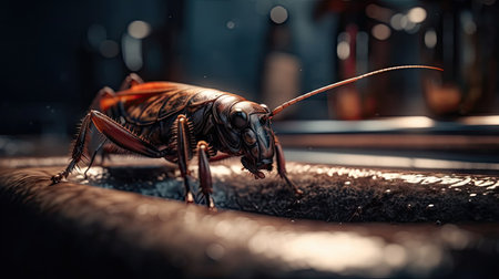 Illustration of cockroaches at close rangeの素材