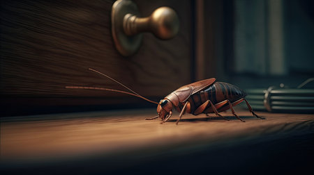 Illustration of cockroaches at close rangeの素材