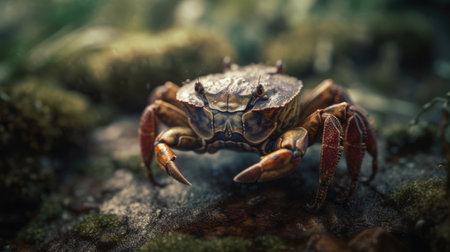 Illustration of crabs by the seaの素材