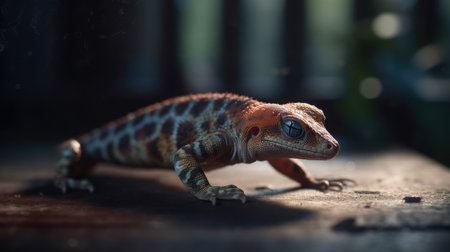 Closeup of leopard gecko (Eublepharis macularius)の素材