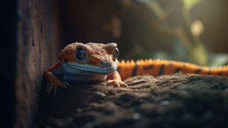 Close-up of a leopard gecko (Lizard)の素材