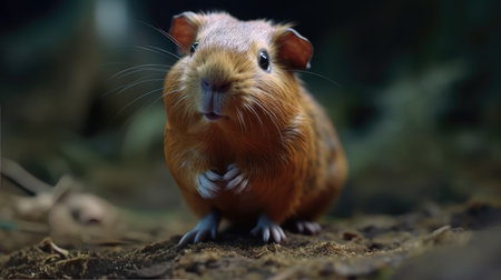 guinea pig on the ground in the zoo, close-upの素材