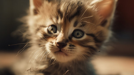 Close-up portrait of cute little kitten. Shallow depth of field.の素材