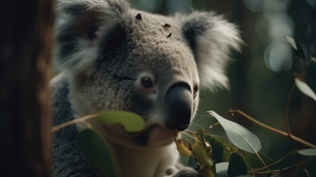 Koala bear in a eucalyptus tree, Australiaの素材