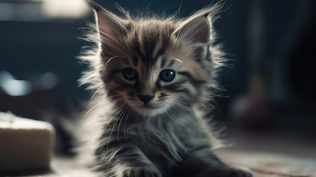 Siberian kitten, siberian breed, 2 months oldの素材