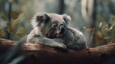 Koala bear in the eucalyptus forest, Australiaの素材