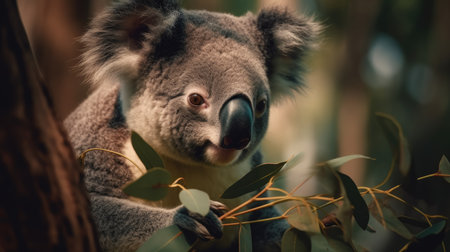 Koala bear in the eucalyptus tree, Australiaの素材
