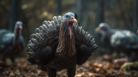 Turkey in the forest. Turkey in the forest. Turkey in the nature.の素材