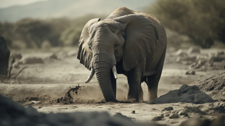 Elephant in Etosha National Park, Namibia, Africaの素材