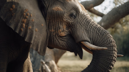 African elephant (Loxodonta africana) close upの素材