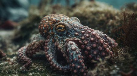 Close up of octopus in the aquarium. Underwater world.の素材
