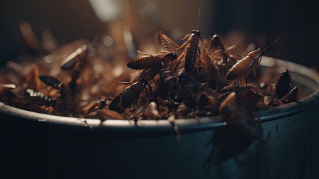 Illustration of cockroaches at close rangeの素材