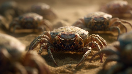 Illustration of crabs by the seaの素材