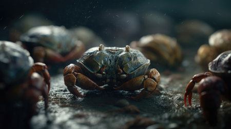 Illustration of crabs by the seaの素材