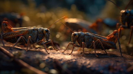 Grasshopper in the nature. Grasshopper in the nature.の素材