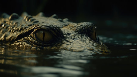 Crocodile in the water. Crocodile in the water.の素材