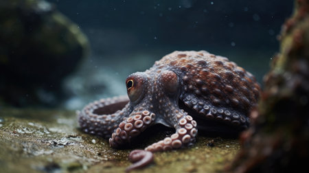 Octopus in the aquarium, detail of a marine life animal.の素材
