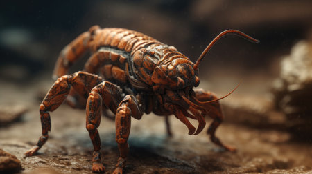 Close-up of a cricket. Macro image of a cricket.の素材